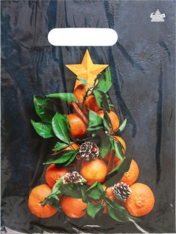 Пакет упаковочный «Тико-пластик. Новогодний», 22,5*30 см, «Мандариновая елочка»