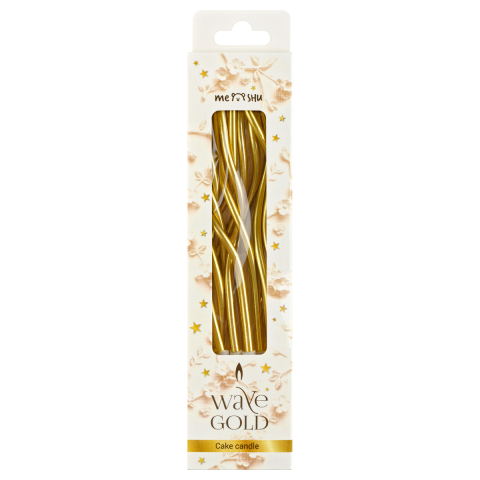 Свечи для торта с держателями Meshu Wave Gold 14 шт.