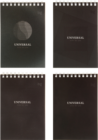 Блокнот на гребне BG А6 (40 л.), 100*145 мм, 40 л., клетка, «Монохром», ассорти Блокнот на гребне BG А6 (40 л.), 100*145 мм, 40 л., клетка, «Монохром», ассорти