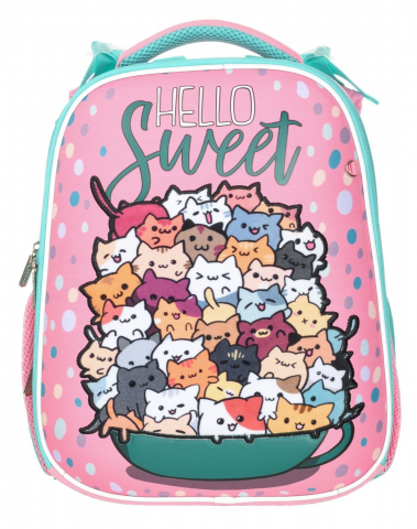 Рюкзак школьный Schoolformat Ergonomic 2 19,8L 300×380×180 мм, Fluffy Kittens