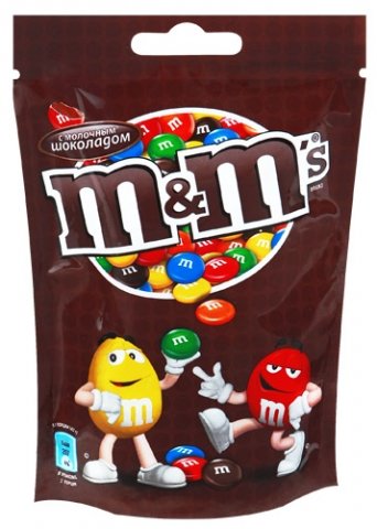 Драже M&M's, 130 г, с молочным шоколадом