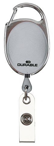 Держатель для бейджа роликовый Durable, серый