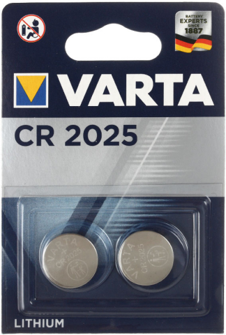 Батарейка литиевая дисковая Varta, CR2025, 3V, 2 шт.