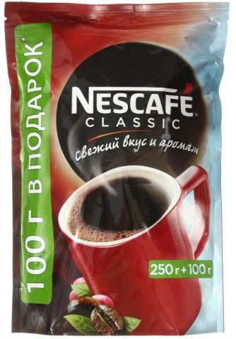Кофе растворимый Nescafe Classic, 350 г, в пакете