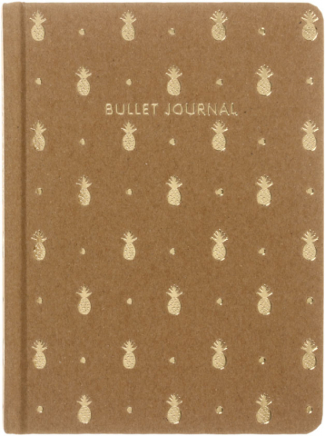 Книжка записная Bullet Journal, 145*195 мм, 80 л., точки, «Ананасы»