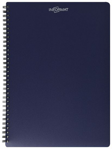Тетрадь общая А4, 96 л., на гребне Informat, 205*285 мм, клетка, темно-синяя