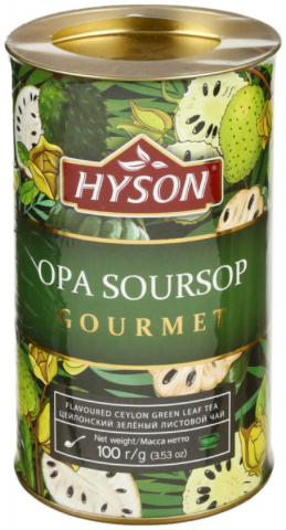 Чай Hyson в жестяной банке, 100 г, Opa Soursop, зеленый чай с саусепом