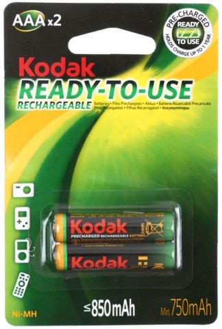 Аккумулятор Kodak, АAА, HR03, 1.2V, 850 mAh (2 шт. в упаковке)