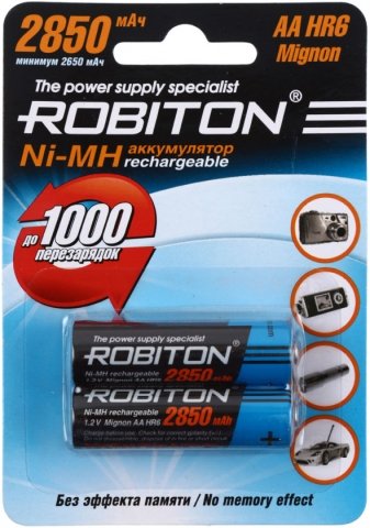 Аккумулятор Robiton AА, HR6, 1.2V, 2850 mAh (2 шт. в упаковке)