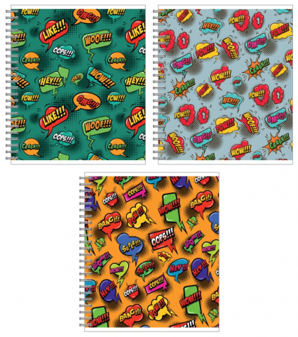 Тетрадь общая А5, 80 л. на гребне «Баблы», 165*195 мм, клетка, ассорти (цена за 1 шт.)