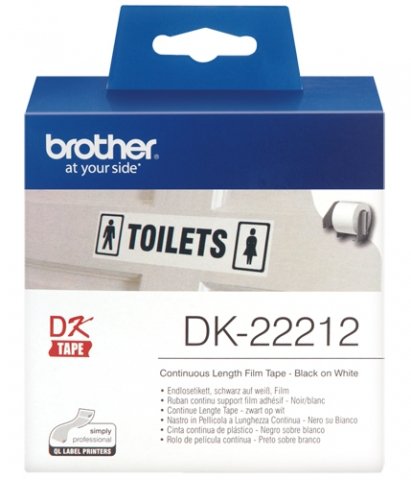 Наклейки DK22212 непрерывные пластиковые, 62 мм*15,24 м, цельная лента, белая