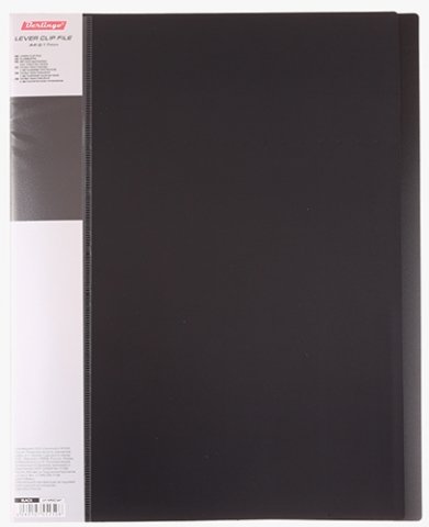 Папка пластиковая с боковым зажимом и карманом Berlingo Standart, толщина пластика 0,7 мм, черная