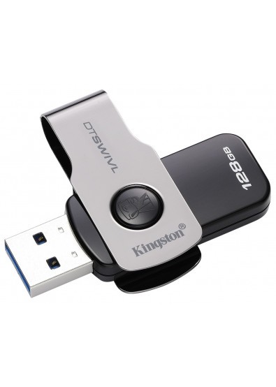 Флэш-накопитель Kingston DataTraveler Swivl (USB3.0), 128Gb, черный с серебристым Флэш-накопитель Kingston DataTraveler Swivl (USB3.0), 128Gb, черный с серебристым