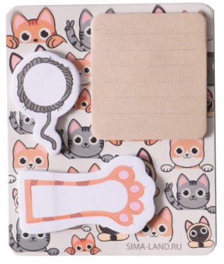 Магнит на холодильник Sima-Land, 10*12 см, «Котики» (с блоком для записей и стикерами) Магнит на холодильник Sima-Land, 10*12 см, «Котики» (с блоком для записей и стикерами)