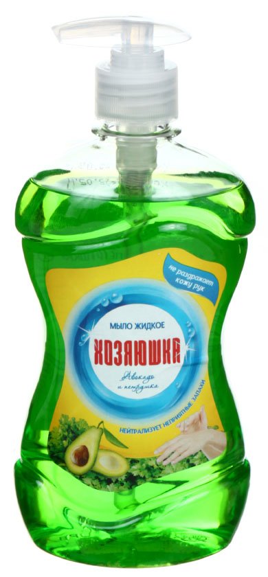 Мыло жидкое с дозатором «Хозяюшка», 500 мл, «Авокадо и петрушка»