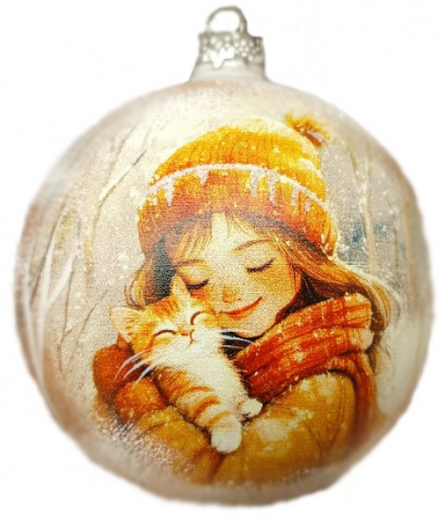 Игрушка елочная «Нежные объятия», диаметр 100 мм