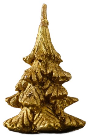 Свеча фигурная новогодняя Sima-Land, 50*65 мм, «Ёлочка», золотистая