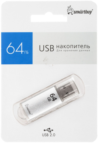 Флеш-накопитель SmartBuy V-Cut (2.0) 64 Gb, корпус серебристый Флеш-накопитель SmartBuy V-Cut (2.0) 64 Gb, корпус серебристый