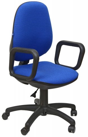 Стул офисный Comfort (Zeus) для персонала, обивка - синяя ткань, С14