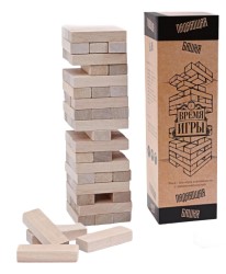 Игра на равновесие «Падающая башня», 6+, «Время игры», 54 бруска, 27*7,5 см