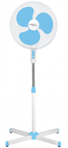 Вентилятор напольный Scarlett Comfort SC-SF111B29, белый с голубым