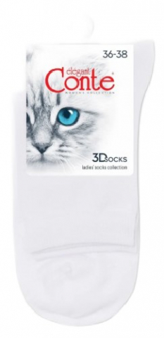Носки женские Conte Elegant 3DSocks размер 23-25, белые (высокие)