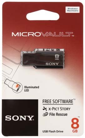 Флэш-накопитель Sony Micro Vault Tiny, 8 Gb, корпус черный