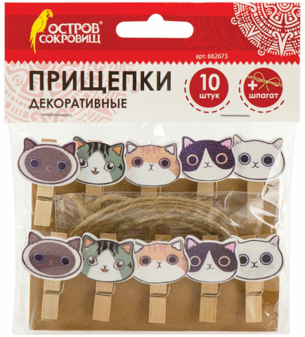 Прищепки декоративные со шпагатом, 10 шт., длина 3,5 см Прищепки декоративные со шпагатом, 10 шт., длина 3,5 см