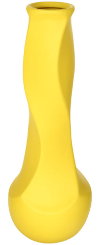 Ваза напольная «Самбука», высота 43 см, желтая, муар