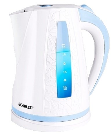 Электрочайник Scarlett SC-EK18P01, белый с голубым