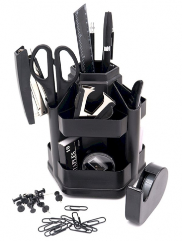 Органайзер настольный Workmate «Офисный Max» поворотный , 17 предметов, черный