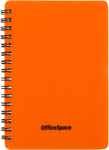 Книжка записная на гребне OfficeSpace Neon, 105*150 мм, 60 л., клетка, оранжевая Книжка записная на гребне OfficeSpace Neon, 105*150 мм, 60 л., клетка, оранжевая