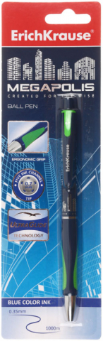 Ручка шариковая автоматическая Megapolis Concept, корпус синий, стержень синий, в индивидуальной упаковке