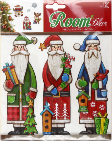 Набор наклеек новогодних ErichKrause Room Decor, 18*23 см, «Три Мороза»