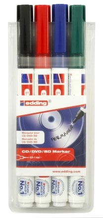 Набор маркеров для дисков CD/DVD Edding 8400, 4 цвета Набор маркеров для дисков CD/DVD Edding 8400, 4 цвета