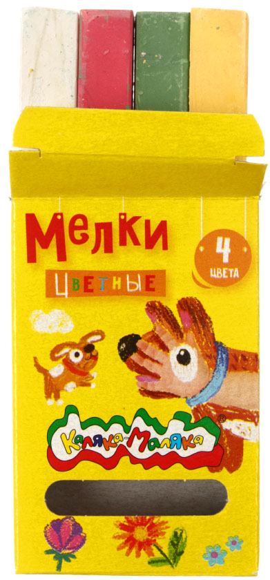 Мелки школьные «Каляка-Маляка», 4 шт., 4 цвета