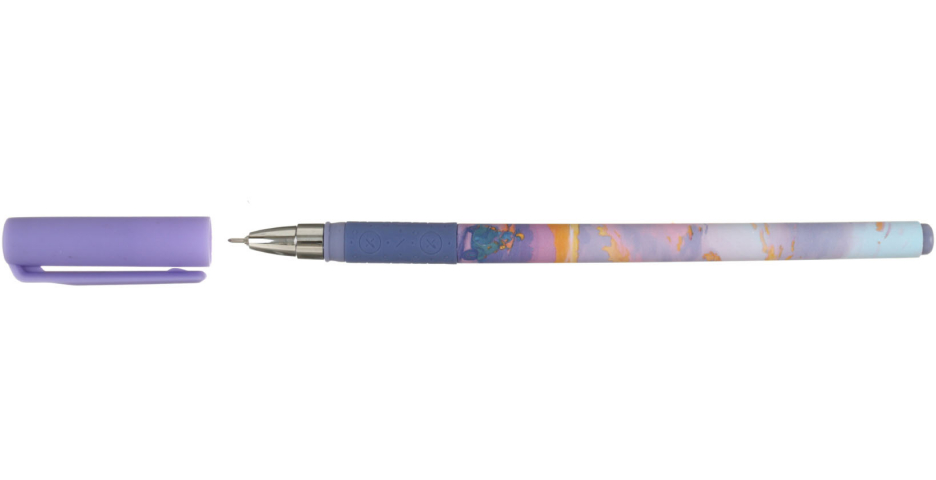Ручка гелевая Lorex Slim Soft Grip Fluffy Sky, стержень черный