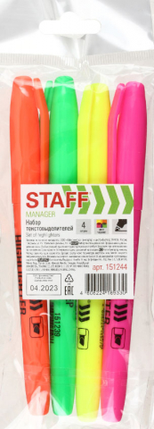 Набор маркеров текстовыделителей Staff Manager, 4 цвета
