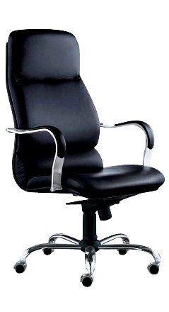 Кресло офисное Comfort для руководителей, хром, обивка - черная кожа Кресло офисное Comfort для руководителей, хром, обивка - черная кожа
