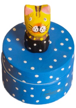 Шкатулка деревянная Sima-Land, 5*5*8 см, «Котик», синяя Шкатулка деревянная Sima-Land, 5*5*8 см, «Котик», синяя