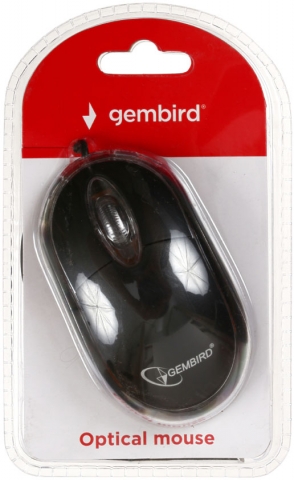 Мышь компьютерная Gembird MUS-U-01-BKT, USB, проводная, черная