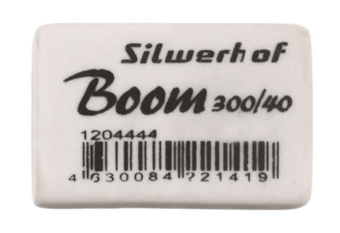 Ластик Silwerhof Boom 35,5×23×8 мм, белый