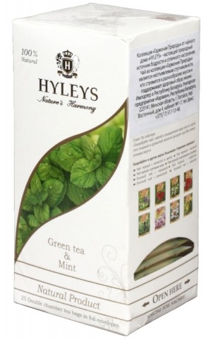 Чай Hyleys, 37,5 г, 25 пакетиков, «Гармония Природы», чай зеленый с мятой