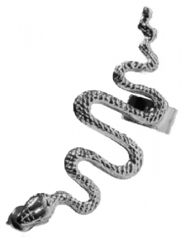 Серьга «Кафф. Змея анаконда», 5 см, серебристая