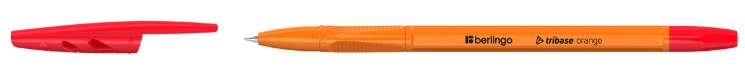 Ручка шариковая Berlingo Tribase Orange корпус оранжевый, стержень красный