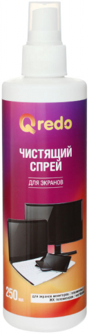 Спрей чистящий для экранов всех типов Qredo, 250 мл