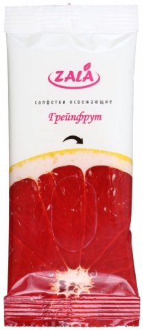 Салфетки влажные Zala, 10 шт., «Грейпфрут»