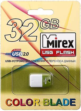 Флэш-накопитель Mirex Arton, 32Gb, корпус бело-салататовый