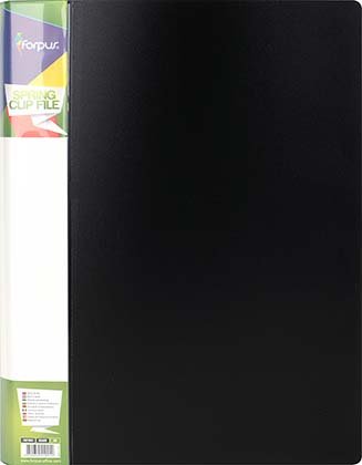 Папка-скоросшиватель пластиковая с пружиной Forpus, толщина пластика 0,5 мм, черная