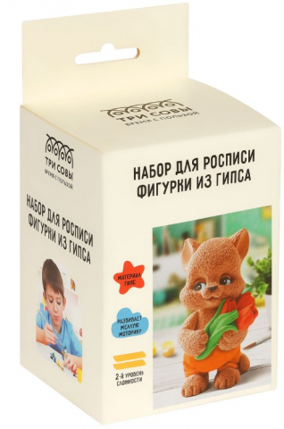 Набор для росписи из гипса «Три совы», высота 8,5 см, «Котенок с букетом», 5+ Набор для росписи из гипса «Три совы», высота 8,5 см, «Котенок с букетом», 5+